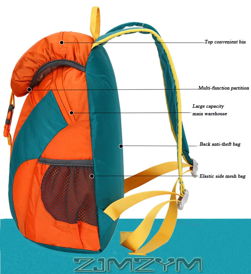 15L Waterproof Outdoor Hiking Bag Large Capacity Anti-theft Double Zipper Hiking Sports Backpack Spring Outing Bag