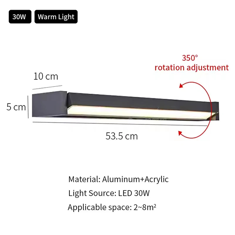 Outdoor Wall Lamps IP65 Waterproof LED Adjustable Angle Aluminum Wall Lights Garden Patio Doorway Home Minimalist Decor Lighting