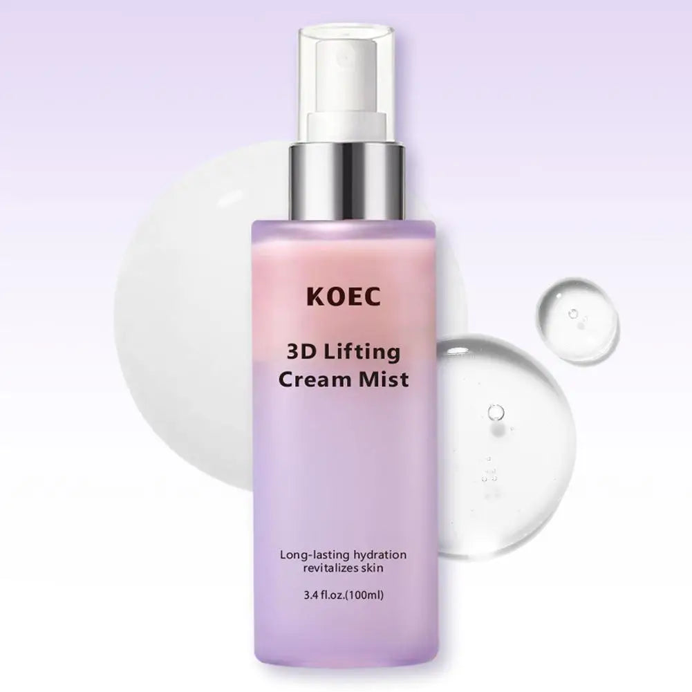 KOEC 3D Lifting Skincare Kit - Face Neck Lifting Cream Ampoule Essence Cream Mist Deep Hydration Firming Anti-Aging For Women