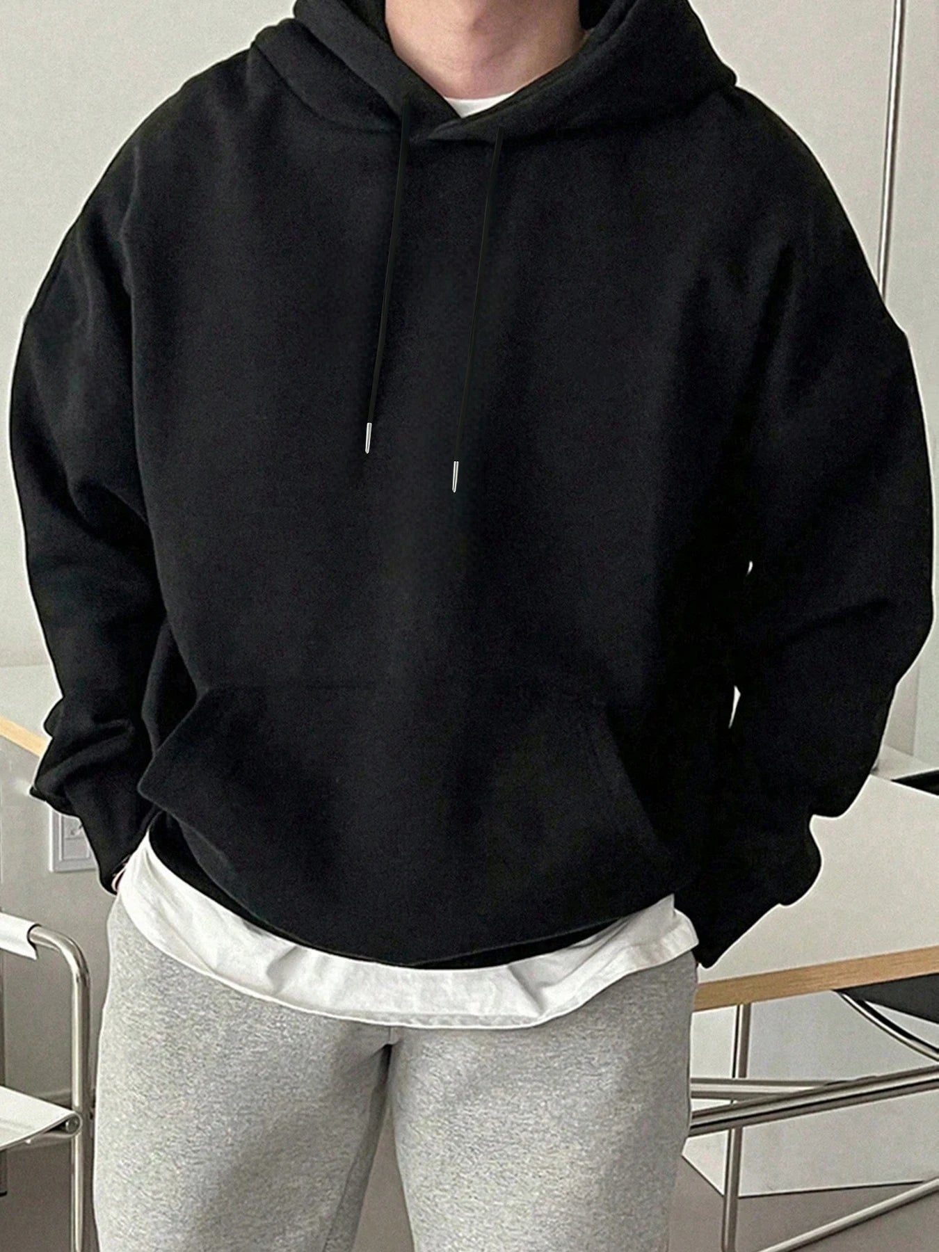 Fashion Solid Sweatshirt Sport Comfy Tracksuit Fleece Autumn Hoodies Man Basics Warm Streetwear Casual Jogging Clothes Unisex