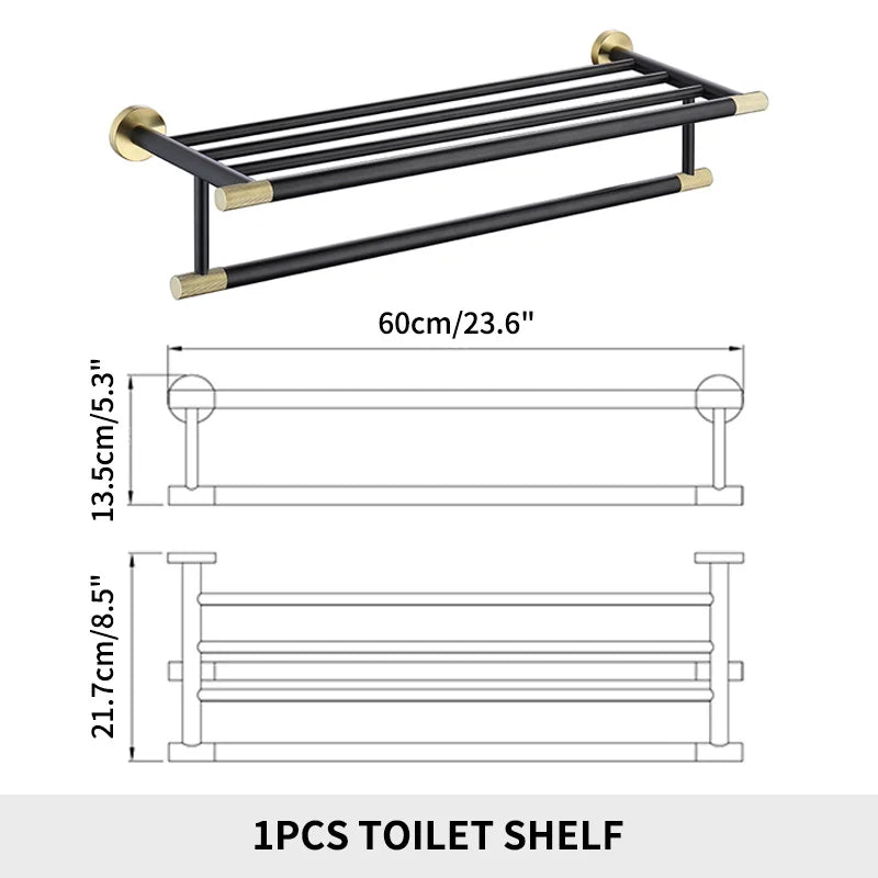SANLUOIS High Quality SUS 304 Stainless Steel Bathroom Accessories Wall Monted Toilet Showerroom Towel Rack Bathroom Set