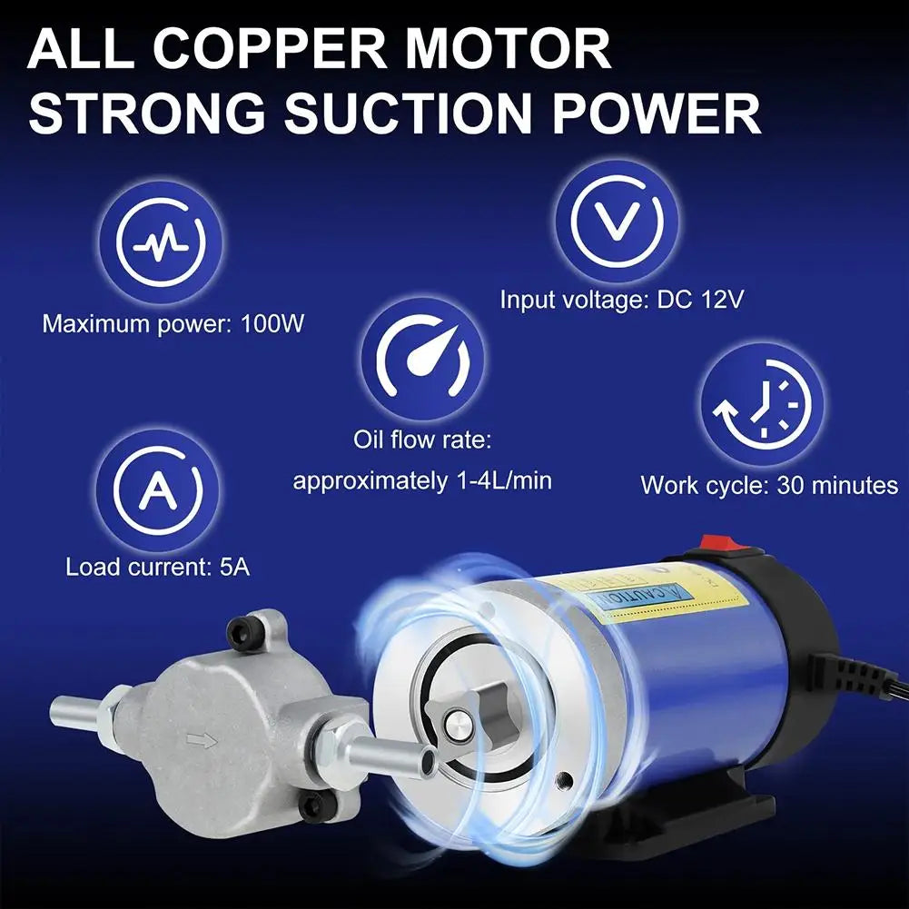 12V/24V Electric Scavenge Suction Transfer Change Pump Oil Transfer Pump 1-4L/min Motor Oil Diesel Extractor Pump For Car Boats