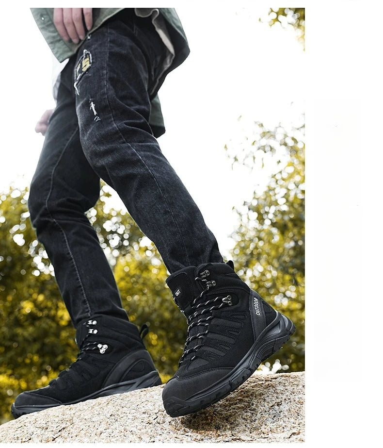 Outdoor Hiking Boots Men Shoes Anti-slip Wear-resistant Thick-soled Sports Shoes Men Breathable Comfortable Casual Shoes Men
