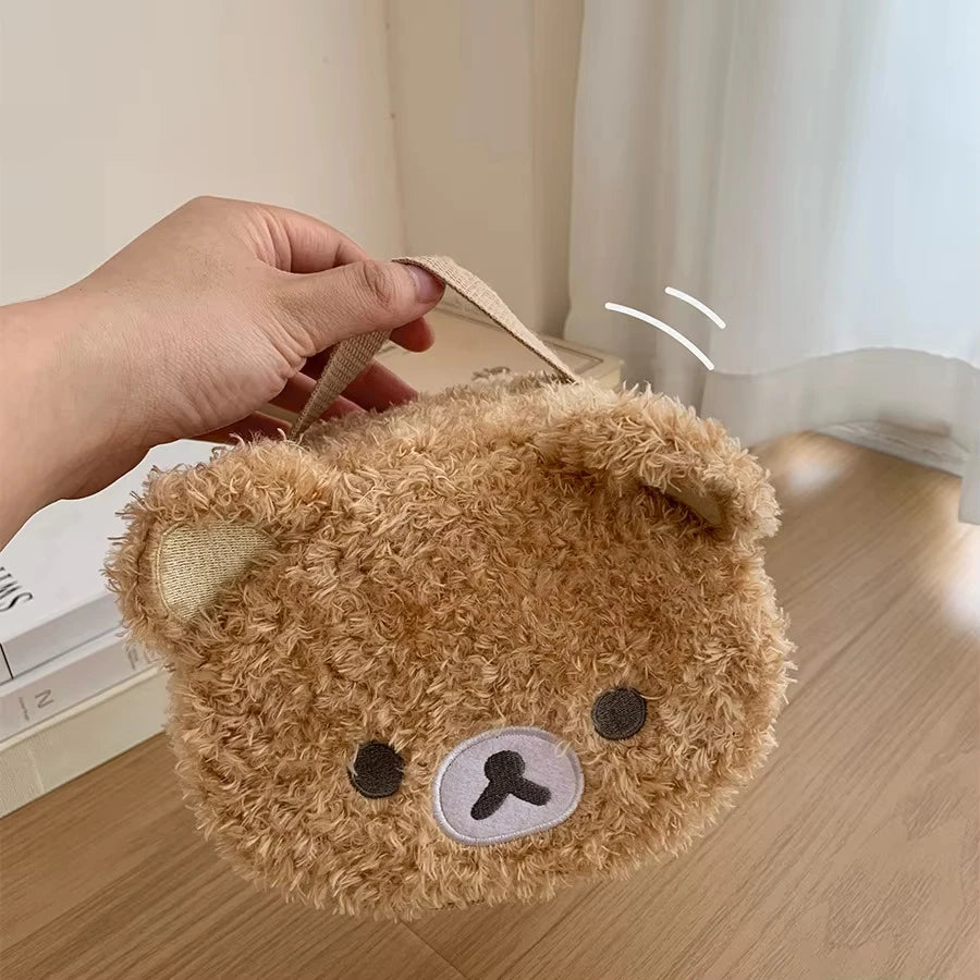 1PCS Cute Plushes Makeup Case Anime Relaxed Bear Cosmetic Bag Women Jewelry Storage Pouch Girl Organizer Handbags Gifts