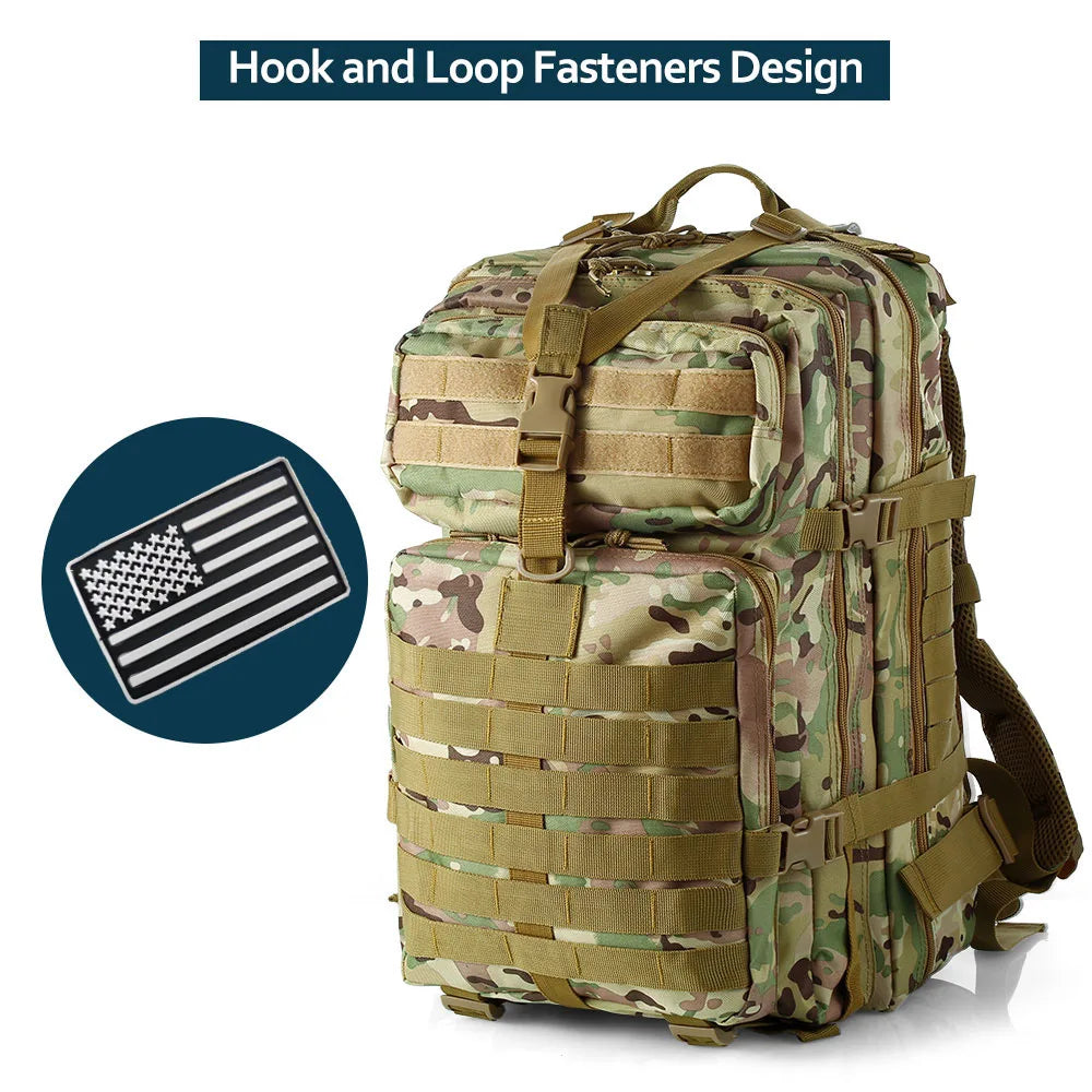 50 Liters Outdoor Tactical Dual Shoulder Large 3P Backpack Backcountry Cycling Sports Backpack Travel Attack Camouflage Multi-Fu