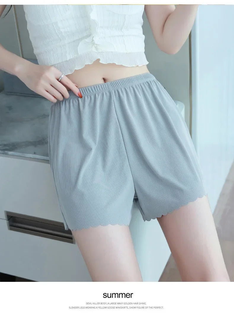 Home Casual Women's Shorts Summer Thin Safety Pants Women's Anti-slip Safety Pants Ice Silk Leggings Wearing Loose Shorts Women