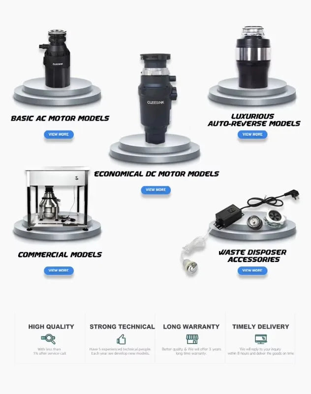 Household Food Waste Disposal Quiet Garbage Disposer Induction Motor Disposal Machine In Sinkerator Badger 5