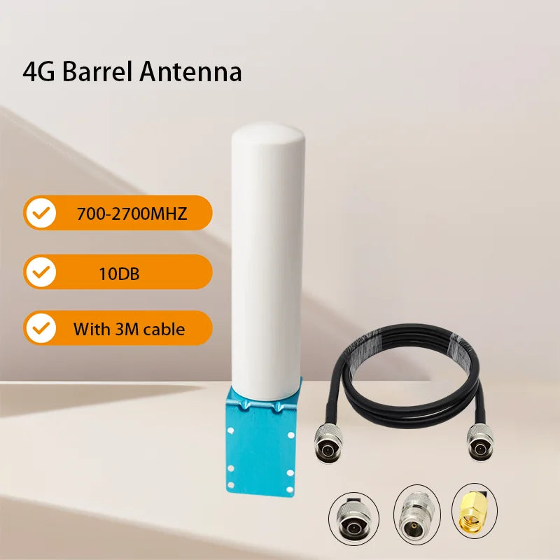 700-2700mhz 10dbi signal repeater Antenna With 3m Cable 4g LTE Outdoor Barrel Omni External Network Amplifier Router Antenna