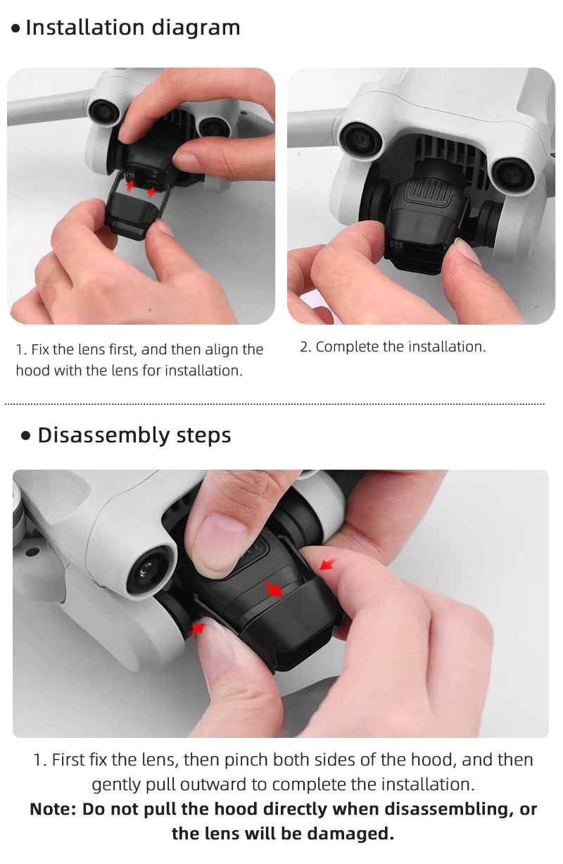 BRDRC Lens Cap for DJI Mini 3 Pro Drone Protective Gimbal Lock Cover Camera Guard Anti-Scratch Protector Props fixer Accessory
