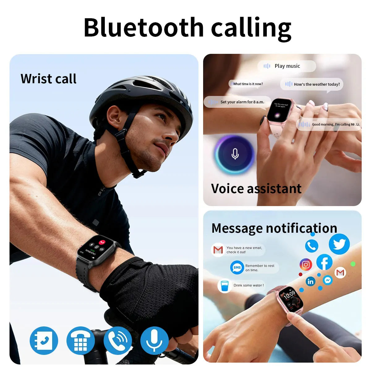 New1400mAh Military Grade Smart Watch 600 hours Battery Life 5ATM Waterproof BT Call Alert LED Flashlight 100+Sports Watches Men