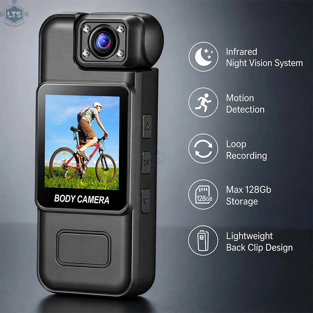 4K Ultra Hd Wifi Portable Body Camera Night Vision 180° Lens 8H Recording Motion Detection Mini Recorder For Cycling & Security