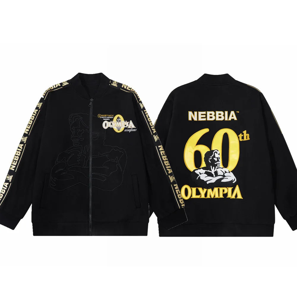 2025 Latest 60th Anniversary Olympia Embroidered Hoodie Sweater Fitness Bodybuilding Athlete
