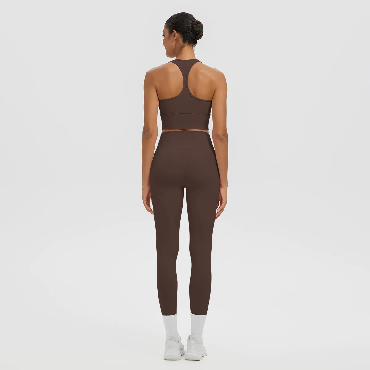 2PCS/set Gym Sports Yoga Suit for Women's Solid Color High Stretch Quick Drying Legging Yoga Pants Gather I-shaped Vest Yoga Set