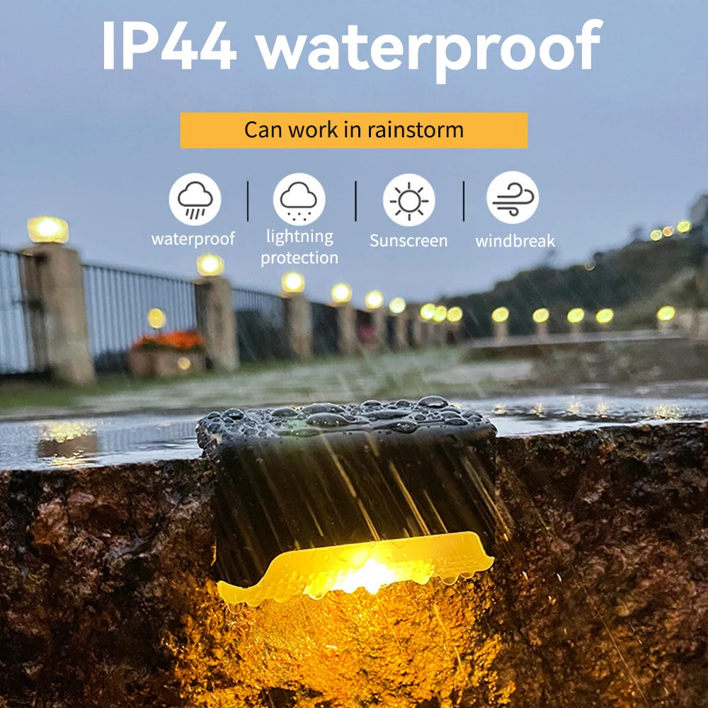 Solar Path Light,Outdoor Fence Light,Waterproof Yard Step Light,Easy-Install Garden Decor Lamp,Patio,Balcony,Fence,Yard,Outdoor