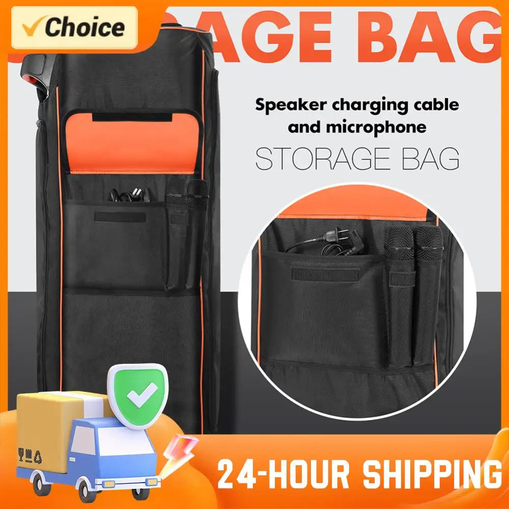 Multifunction Waterproof Speaker Cover for JBL Partybox Ultimate Speaker w/ Storage Pocket Large Capacity Dustproof Protect Bag