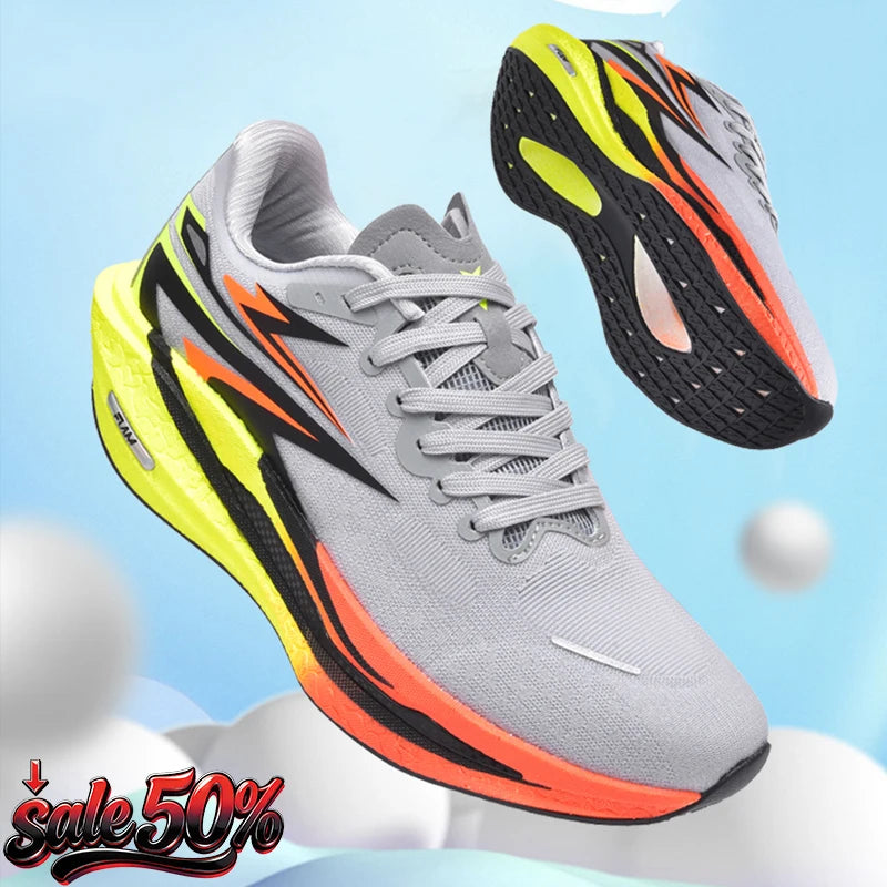 Men's Running Shoes Breathable Cushioning Non-Slip Outdoor Sports Jogging Shoes Couple Trainer Race Sneakers Off-road Shoes