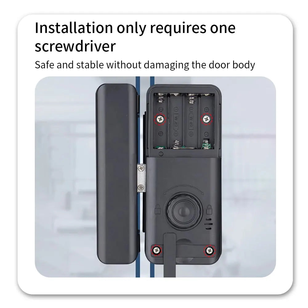 Multifunctional Smart Glass Door Lock Electronic Digit Biometric Fingerprint Tuya App Key Electric Smart Life Digital Door Lock