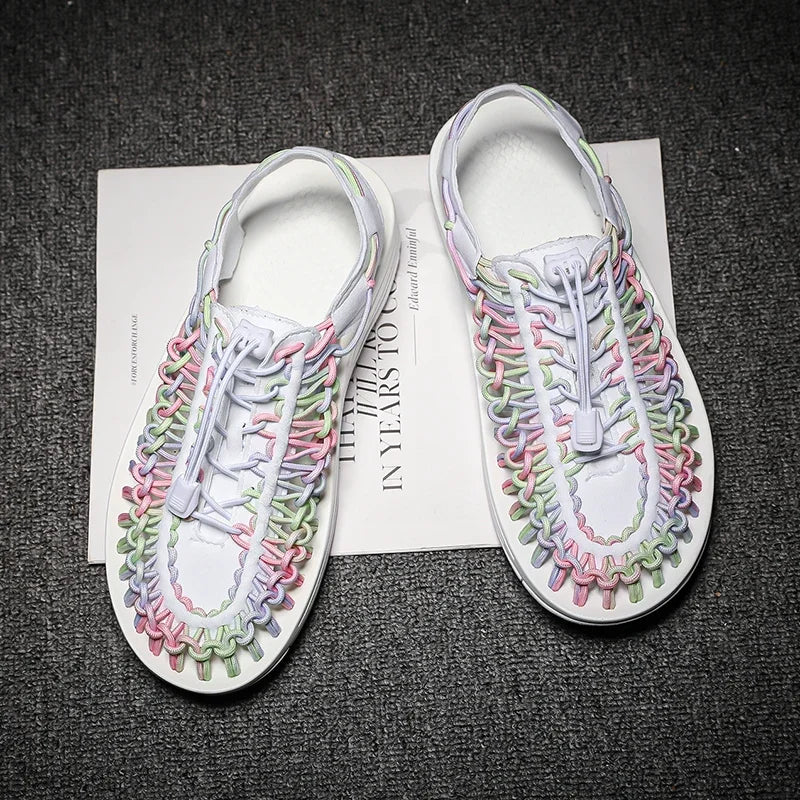 Summer Comfortable Women Sandals New Slippers Fashion Beach Sandals Breathable Flat Casual Sandals Non-slip Couples Sandals