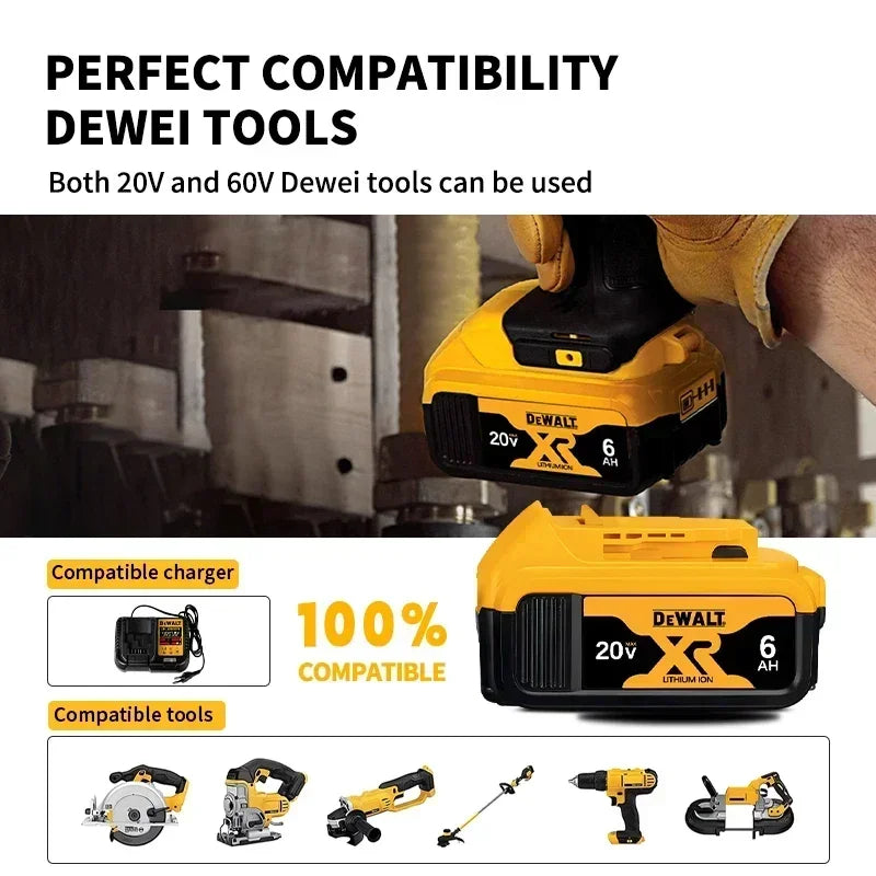Original DeWalt 6.0Ah/5.0Ah 20V Battery Replaceable DCB184 DCB200 DCF892 DCF845 DCF850 DCF911 DCD800 DCD805 Tools Battery