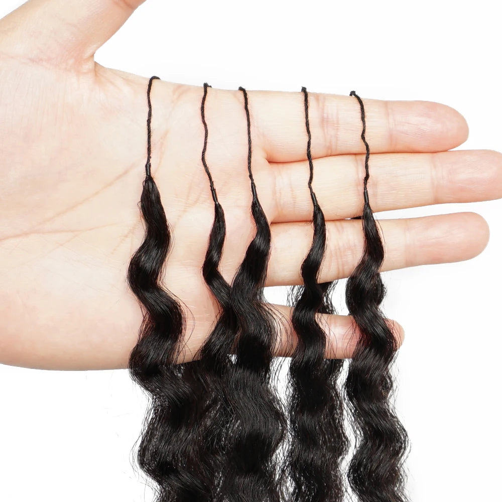 Kinky Straight Crochet Human Hair Pre Separated Knotless Reusable Feather Crochet Human Hair Bundles Burmese Curly Crochet Hair
