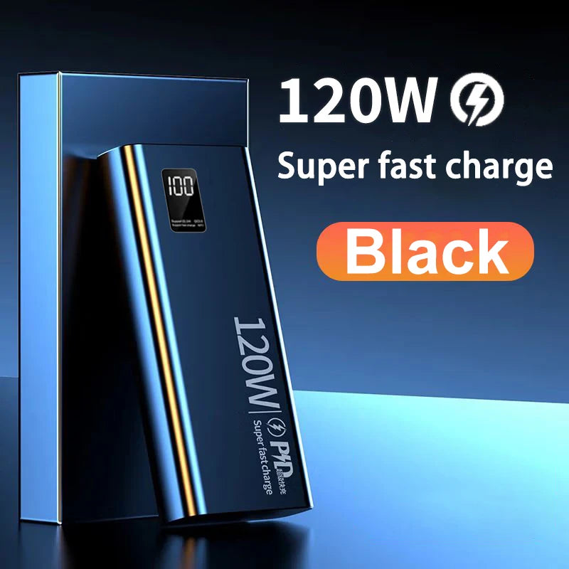 120W Power Bank 50000mAh Super Fast Charging 100% Sufficient Capacity Portable Battery Charger Digital Display For iPhone Xiaomi
