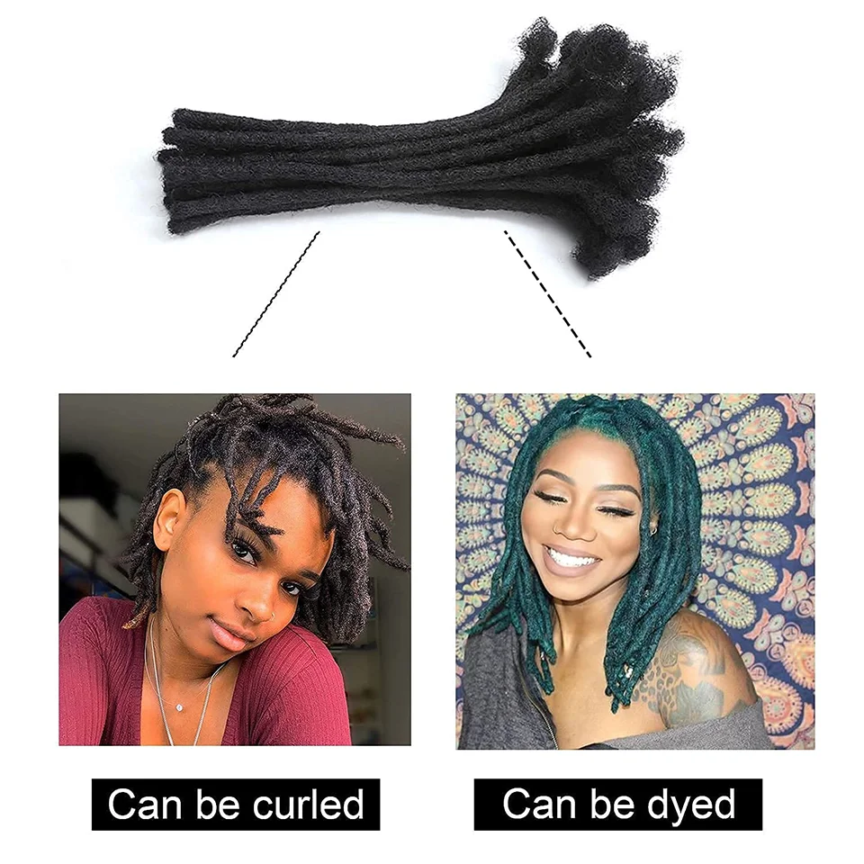 Dreadlocks Brazilian Human Hair Strand Crochet Braid Hair Loc Extension 0.6 0.8 CM Kinky Braiding Bundles Microlocks Wholesale