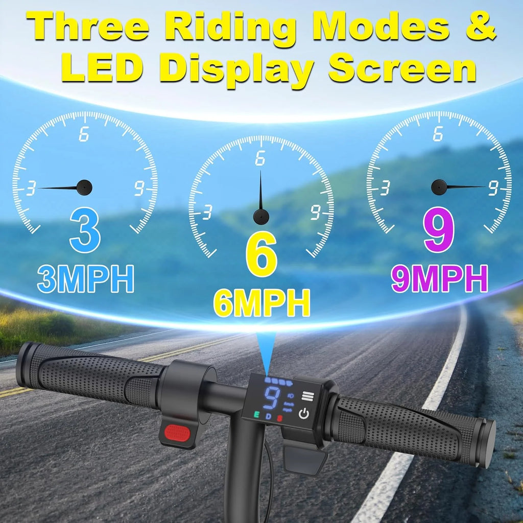 Electric Scooter for Kids - 3/6/9MPH Three Speed Modes & 10Mile Max Range, 250W Motor, 6.5" Solid Tires Commuter E-Scooter