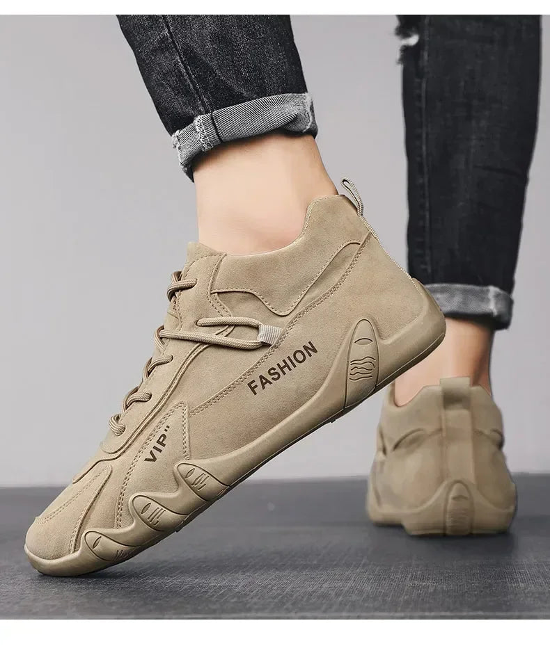 Motocross Boots 2025 Spring Man Casual Sneakers Non Slip Khaki Work Mens Shoe Short Boots Loafers Lace Up Ankle Boots for Men