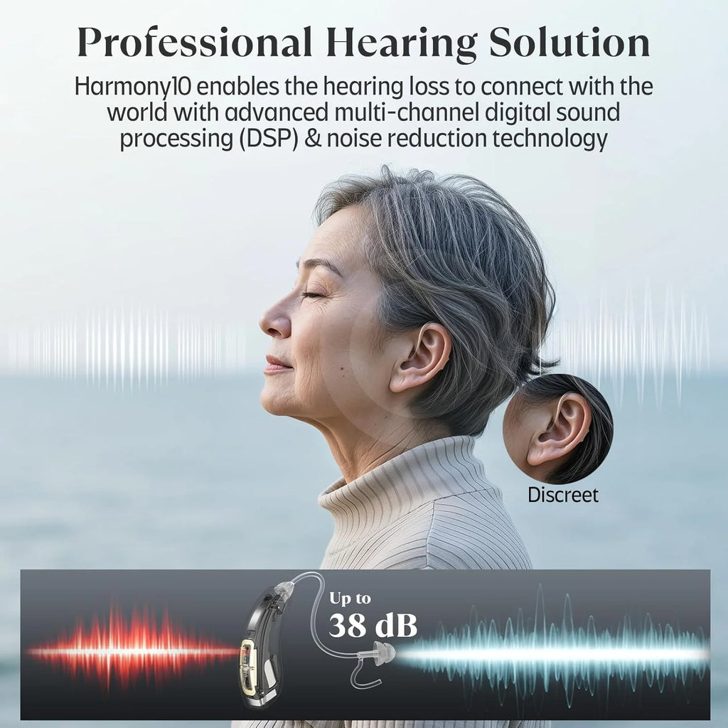 Hearing Aid High Quality 16 Channel Digital Bluetooth Hearing Aids for Seniors Adult Deafness Hearing Aid Rechargeable Audifonos
