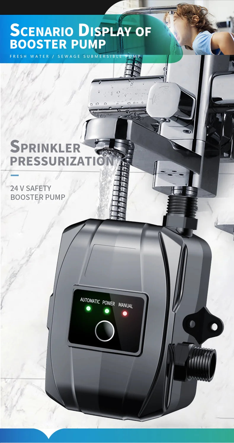 110V/220V New Automatic Booster Pump Tap Water Pipeline Booster Water Heater Shower Shower Bath Water Pressure Pressurized Mute