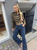 Women Leopard Print Faux Fur Jacket Mandarin Collar Chinese Frog Closure Cropped Vintage Y2K Slim Fit Coat Ladies Outerwear