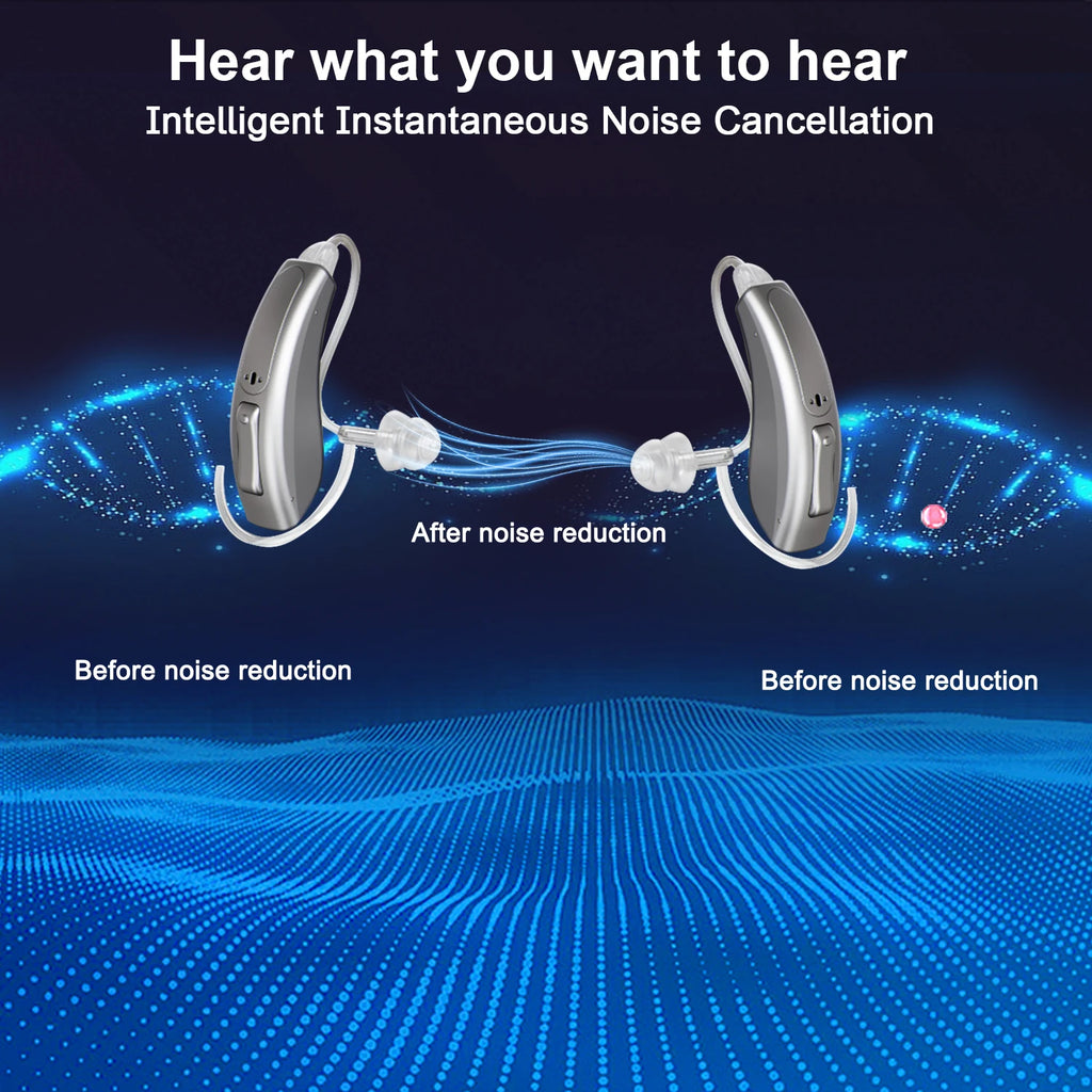 Rechargeable Hearing Aids Digital Hearing Aid for Deafness Elderly APP Control Sound Amplifier Bluetooth Hearing Aids Audifonos