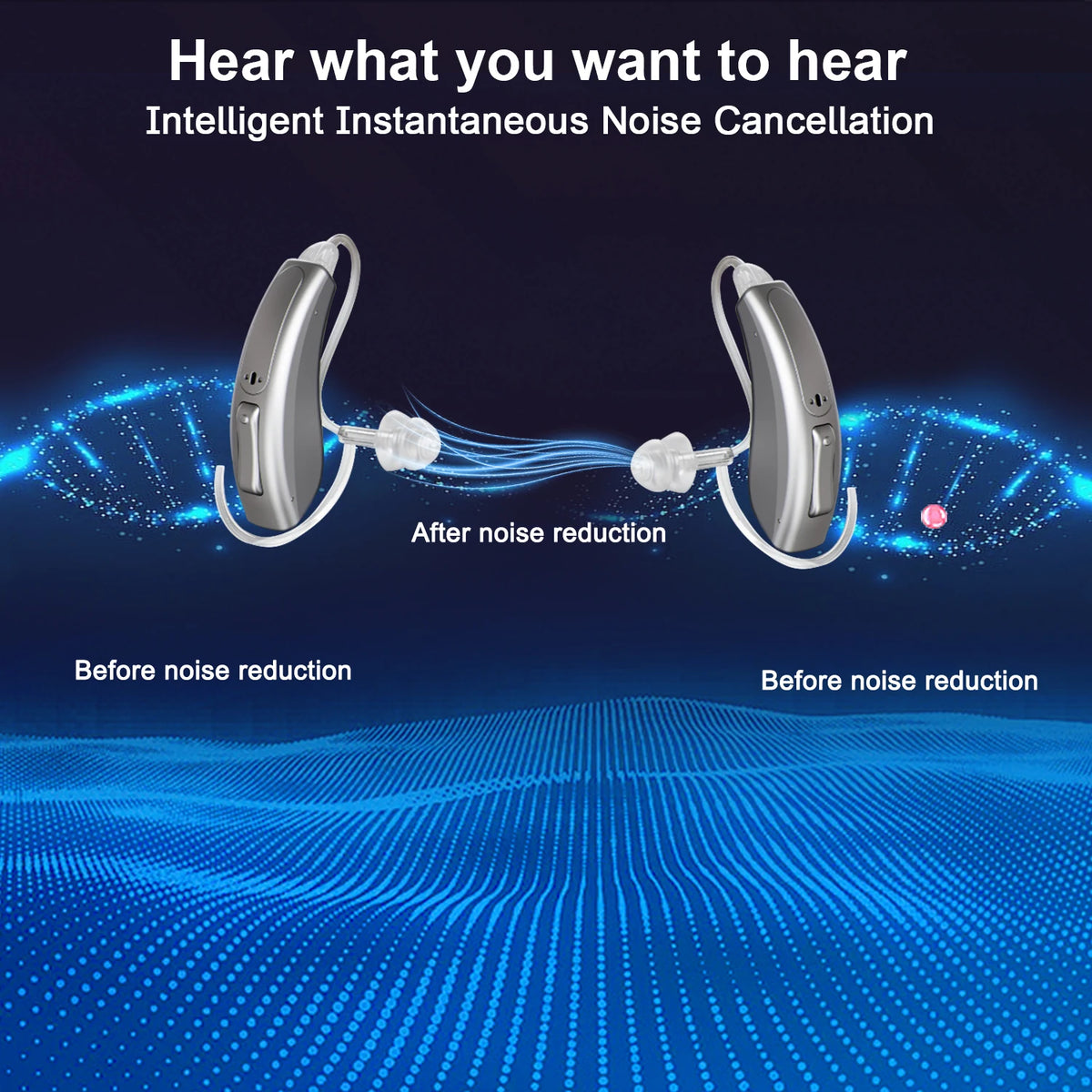Rechargeable Hearing Aids Digital Hearing Aid for Deafness Elderly APP Control Sound Amplifier Bluetooth Hearing Aids Audifonos