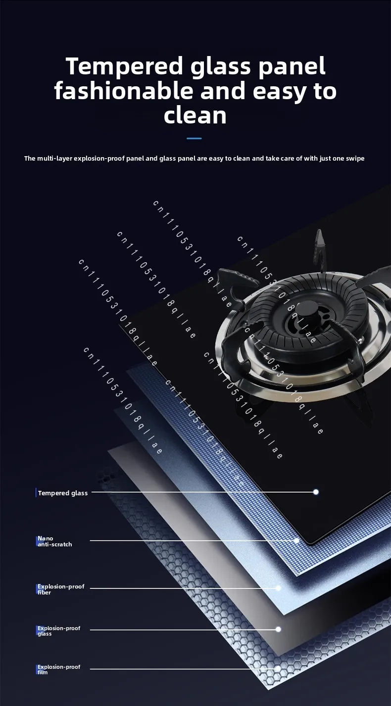 Kitchen Appliances Built-in Stove Tempered Glass Table 3 Gas Stove