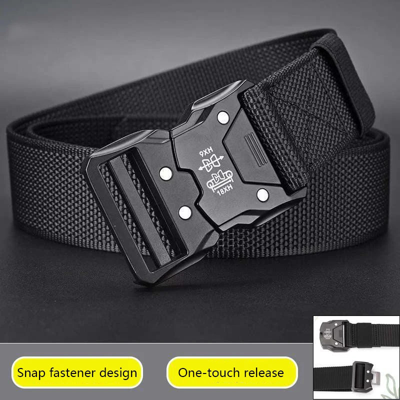 Genuine Tactical Belt Men's Quick Release Nylon Military Belt Automatic Buckle Real Soft Outdoor Sports Pants Jeans Waist Belt