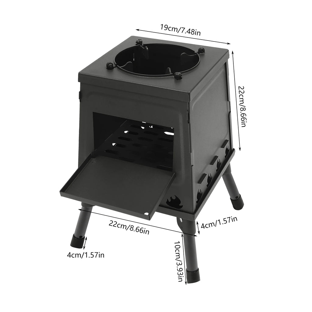 Tent Stove | Black/Green | Portable Wood Stove for Camping Outdoor | Tent Heater Camping Stove Wood Tent Stove Outdoor