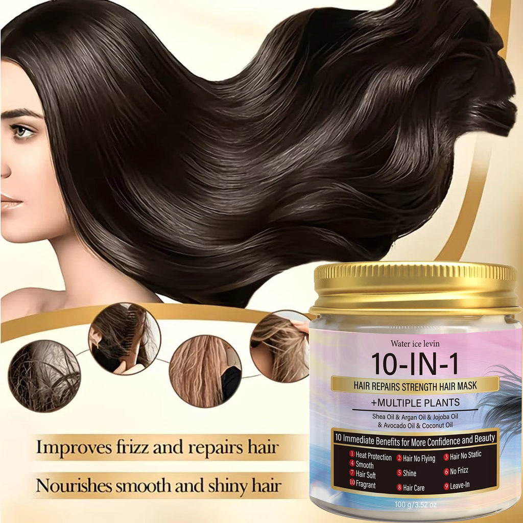 Ten Benefits All-In-One Nourishing Hair Mask Botanical Oils Silky Non-Greasy Eliminate Static Flyaways Boost Gloss Soft Hair100g