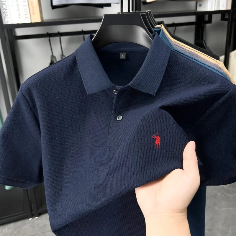 Designer brand 100% cotton short sleeve polo shirt fashion luxury pony embroidery men's summer casual high-quality Paul T-shirt