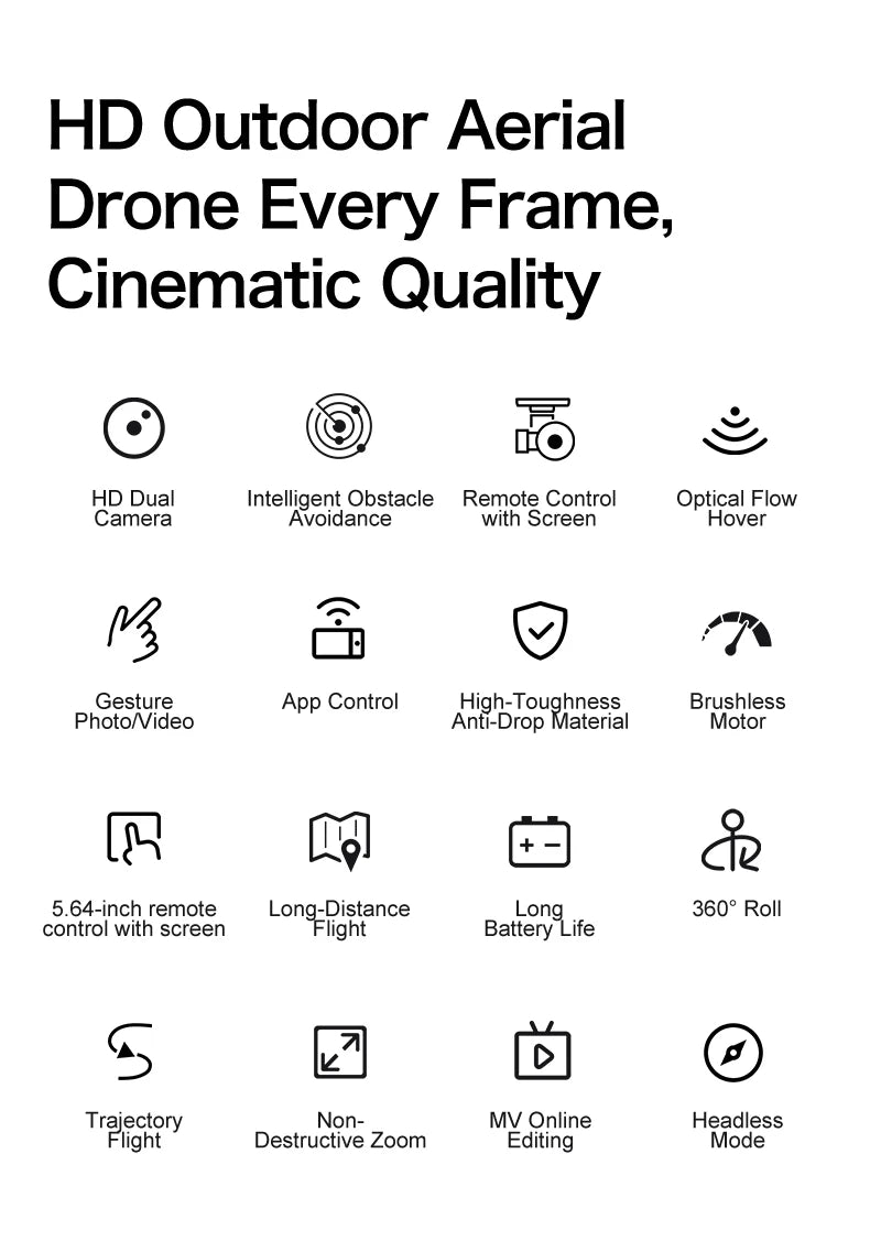 Original GT50 Drone GPS Professional 8K HD Camera 5G Brushless Motor Aerial Photography Optical Flow with screen RC Quadcopter