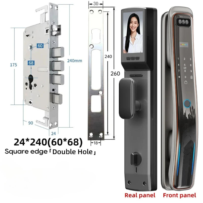 Wifi Tuya APP Password Door Lock Face Recognition Smart Lock With Camera  Digital Electronic Lock Automatic