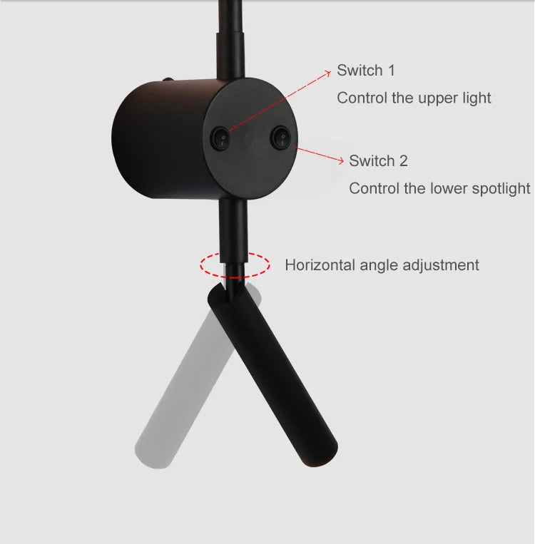 Modern LED Wall Lamp with Switch Bedroom Light Stairs Hallways Living Room Nordic Art Background Decor Black Lights Bathroom