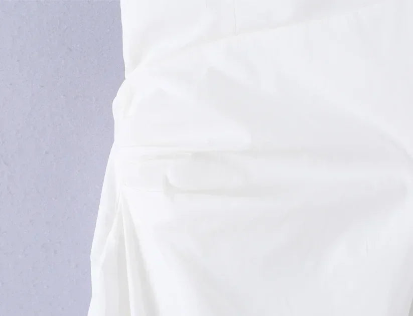Chic Women White Ruched Waist Maxi Dress Sexy Sleeveless Halter Neck A Line Vestidos Elegant Daily New Party Street Summer Gowns