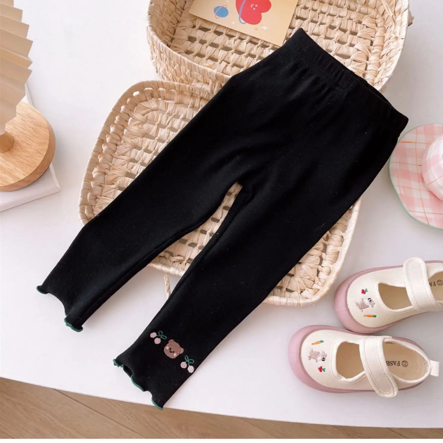 1pcs Girl Spring Summer Cartoon Leggings Children Thin Sweatpant Child Casual Pants Kid Autumn Toddler Skinny Cropped Trouser