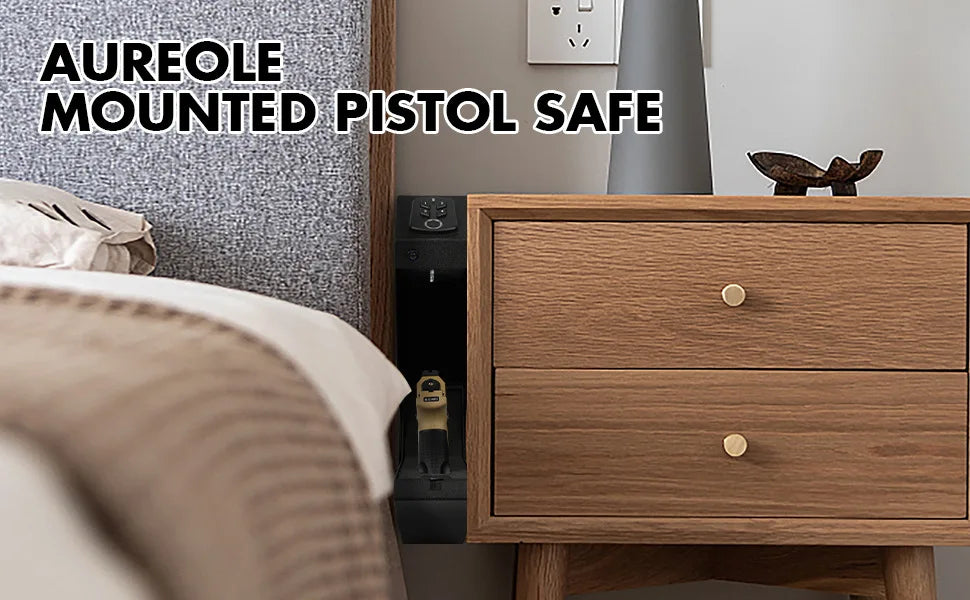 Home-use fingerprint password key pistol safe Cross-border small European and American wall-mounted side-hanging pistol safe box