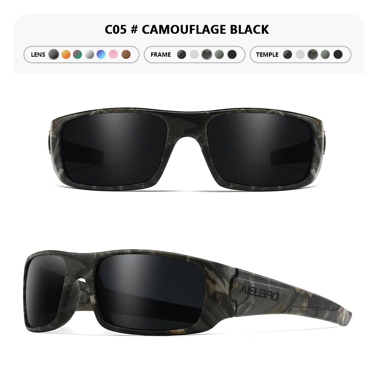 4PCS Sun Glasses – Unisex Square Frames with UV400 Lens, Perfect for Driving, Golf, Fishing All-Weather Outdoor Activities