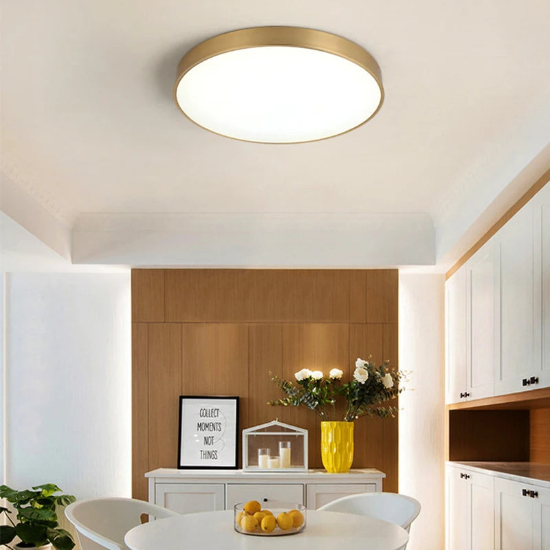 Modern LED Aisle Ceiling Light Lamps For Bedroom Corridor Garage Cloakroom Balcony Indoor Lighting Fixtures Simple Golden Round