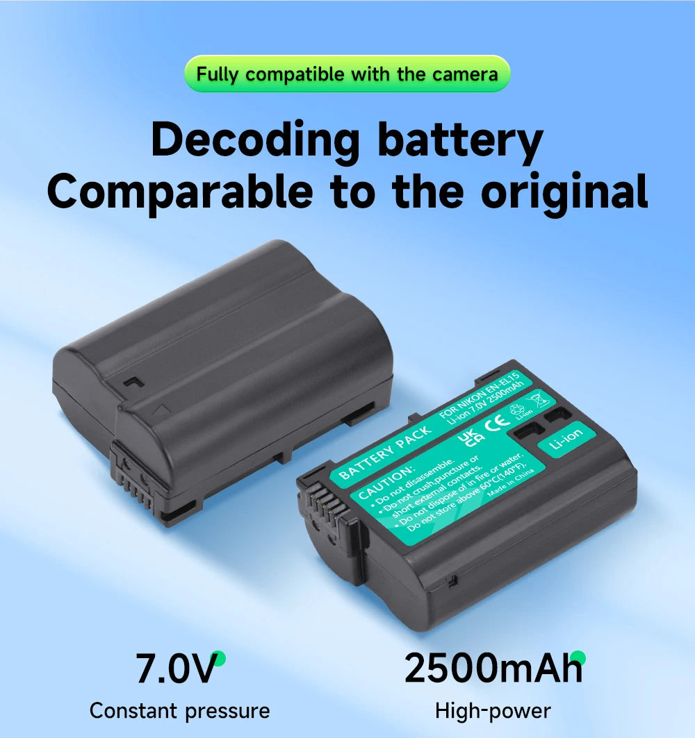 PALO EN-EL15 ENEL15 EN EL15 Battery Charger Battery Case for Nikon D500 D600 D610 D750 D800 D800E D810 D810A D7000 D7100 D7200