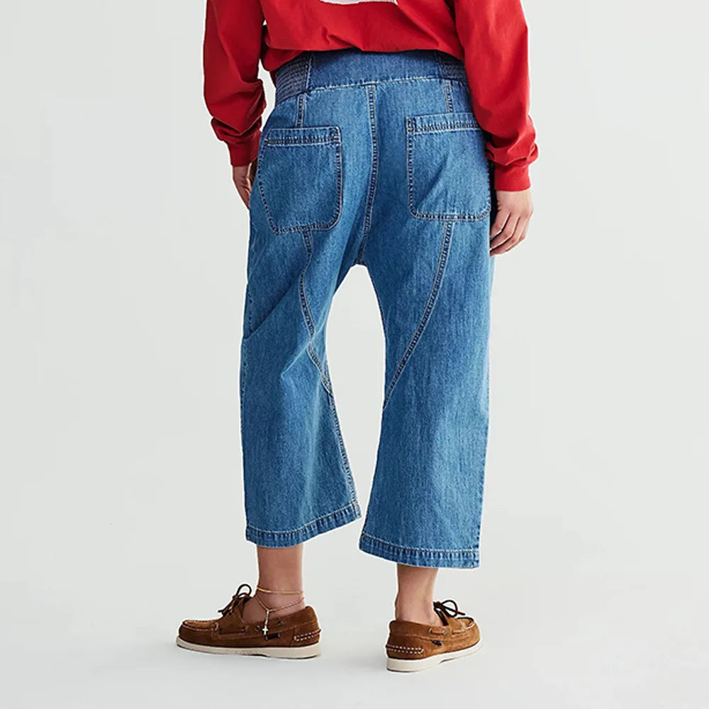 Jeans Women's 2026 New Washed Off Mid-waist Straight Nine-point Pants