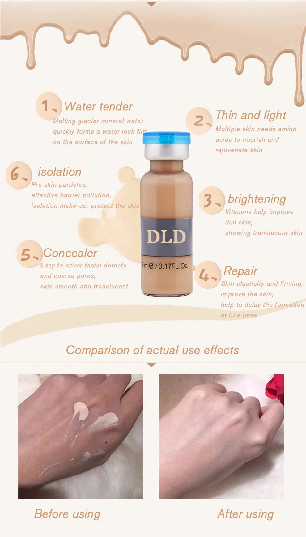 Korea 5ml BB Cream Glow Ampoule Essence Stem Cell Sun Protection Foundation Moisturizing Cream Rejuvenating Nourishing Skin Care