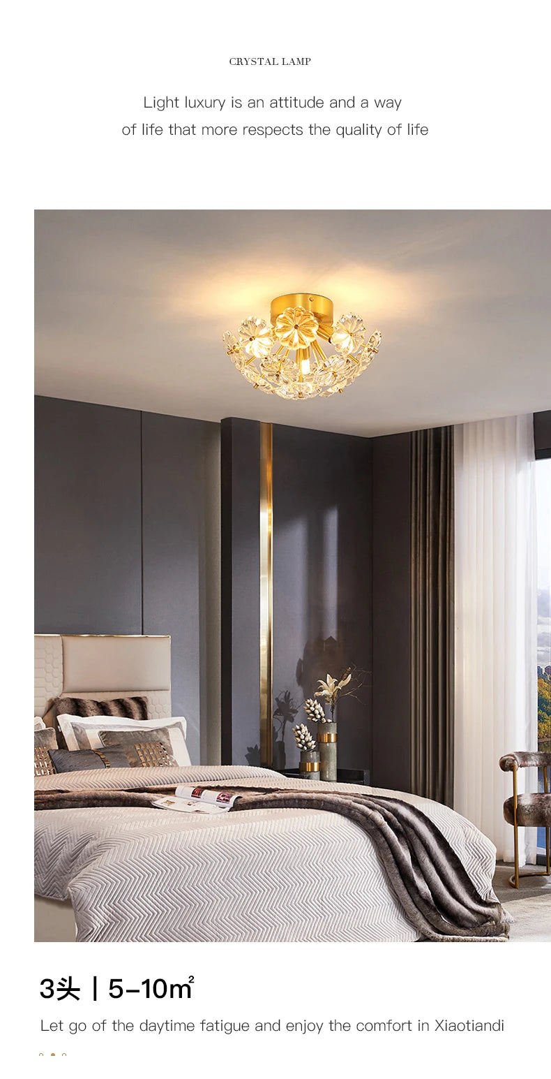Postmodern Flower ceiling light Luxury scandinavian lamp Bedroom Study Room Living Room Dining Room girls room ceiling lamp